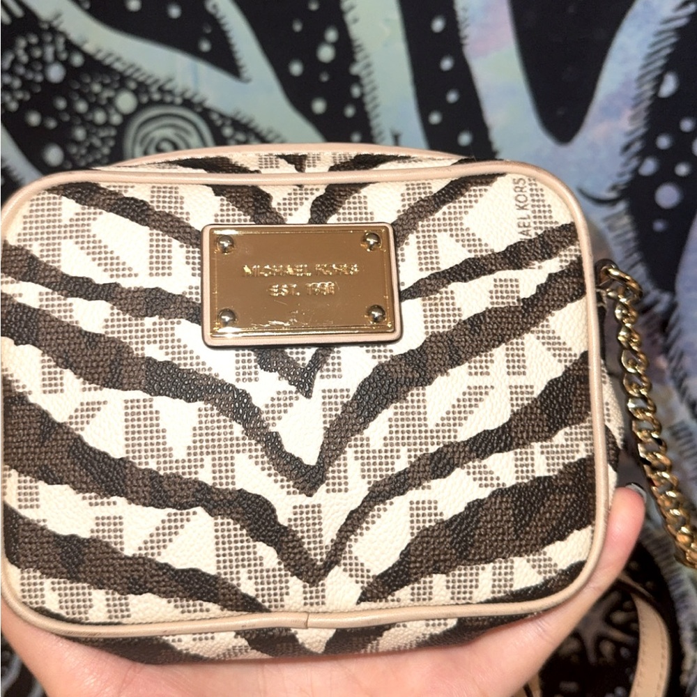 READY TO SHIP -SMALL ZEBRA MK CROSSBODY BAG*